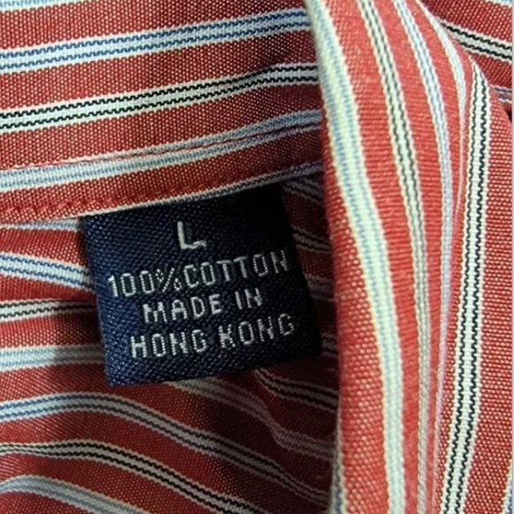 Austin Reed London Men Cotton Long Sleeve Dress Shirt Stripe Size Large Red - Picture 5 of 13